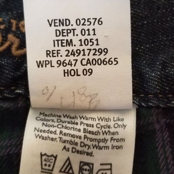 Eddie Bauer 6 Jeans Flannel Lined Straight Leg Dark Wash Workwear Outdoors Chore - Picture 7 of 10